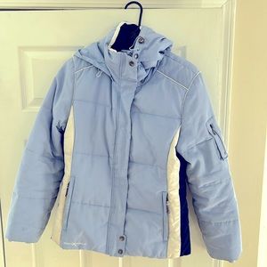 Zeroxposur winter ski coat. Purple dark blue and white